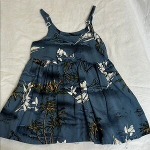 Tropical Print Kids Dress in Blue